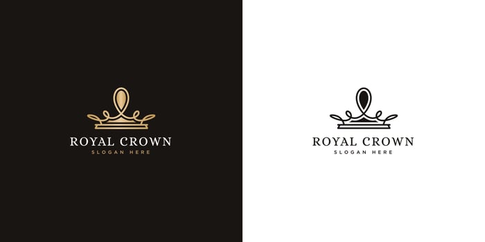 Vintage Crown Logo Royal King Queen abstract Logo design vector