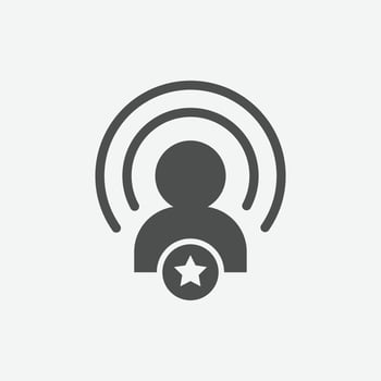 Influencer vector icon. Isolated management icon vector design.
