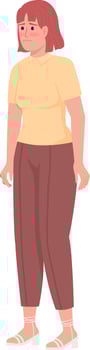 Upset woman semi flat color vector character