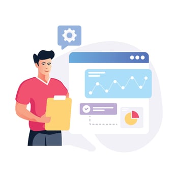 Trendy flat illustrative design of business growth vector