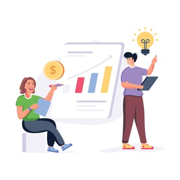 Trendy flat illustration of financial planning vector