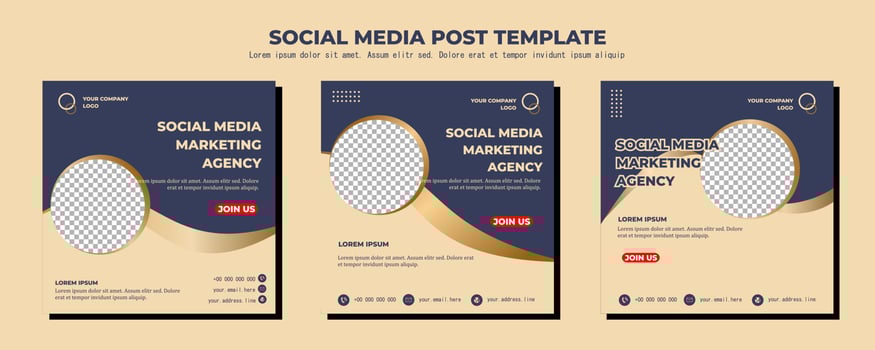 Black Brown Vector Social Media Post Template, vector art illustration and text