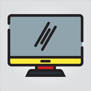 Isolated LED Monitor Computer Component EPS 10 Premium Graphic vector