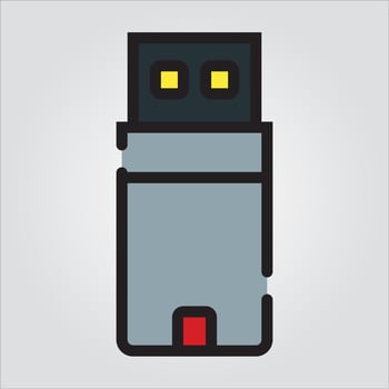Isolated Flash Disk Computer Component EPS 10 Premium Graphic vector