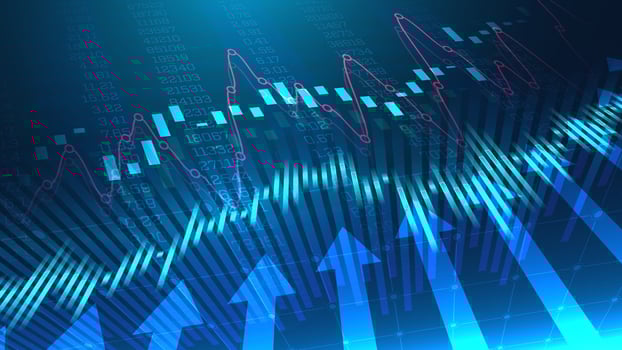Stock market or forex trading graph in graphic concept vector