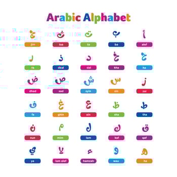 Colorful Arabic Alphabet vector illustration