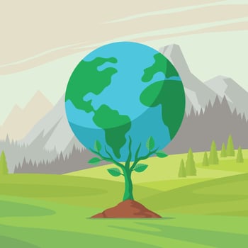 mother earth globe day world environment day vector illustrarton