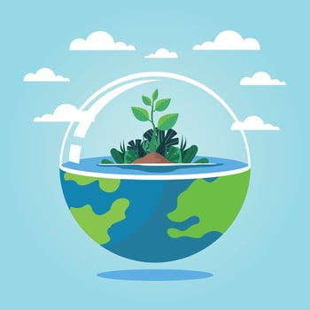 mother earth globe day world environment day vector illustrarton