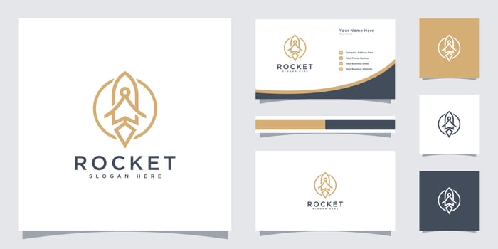 rocket launch logo vector template