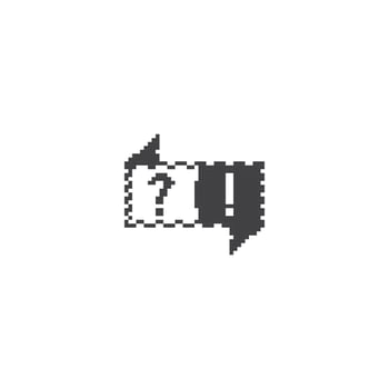 Question and answer . Pixel art 8 bit vector icon illustration