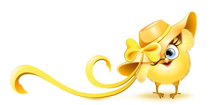 Chick girl with summer straw hat vector