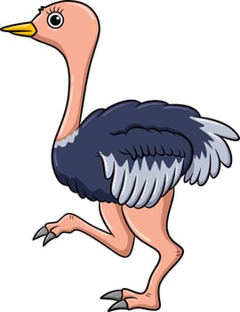 illustration of a cartoon ostrich vector