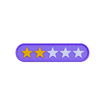 3d two star rating png