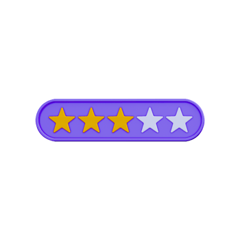 3d three star rating feedback png