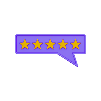 3d five star rating feedback png