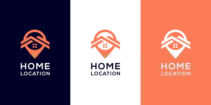 Home location logo templates and business card design vector
