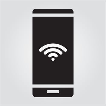 Isolated Smartphone Computer Component Glyph EPS 10 Graphic vector
