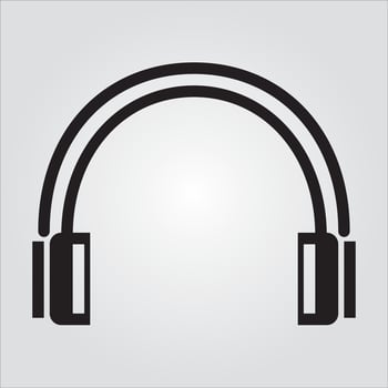 Isolated Headphone Computer Component Glyph EPS 10 Graphic vector