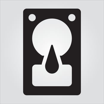 Isolated Hard Disk Computer Component Glyph EPS 10 Graphic vector