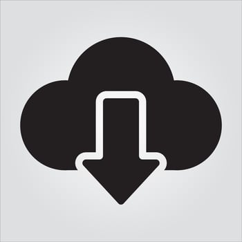 Isolated Downloading Computer Component Glyph EPS 10 Graphic vector