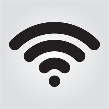 Isolated Wifi Signal Computer Component Glyph EPS 10 Graphic vector