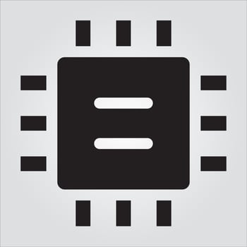 Isolated Processor Computer Component Glyph EPS 10 Graphic vector