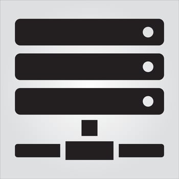 Isolated Server Computer Component Glyph EPS 10 Graphic vector