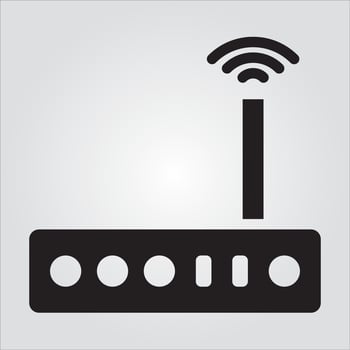 Isolated Router Computer Component Glyph EPS 10 Graphic vector