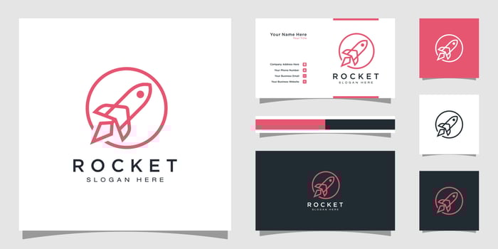 rocket launch logo vector template