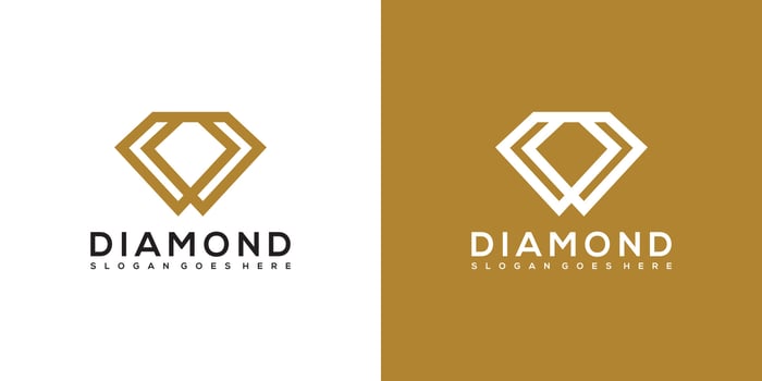 diamond logo vector designs mono line