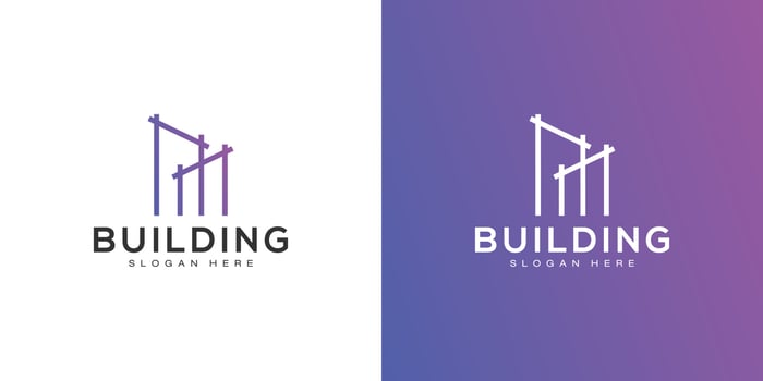 Building Logo Design Vector mono line