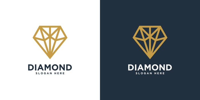 diamond logo vector designs mono line