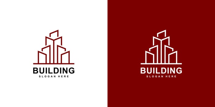 Building Logo Design Vector mono line