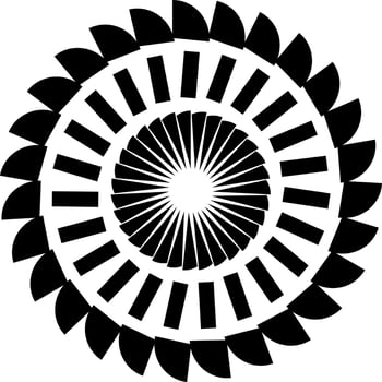 abstract black and white geometric mandala vector