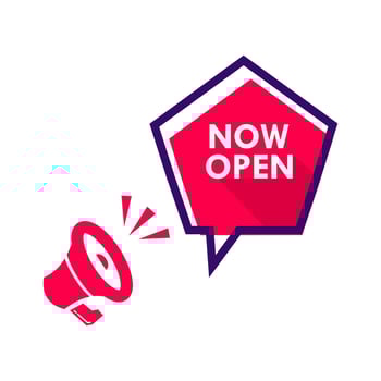 Now open label for promotion product vector