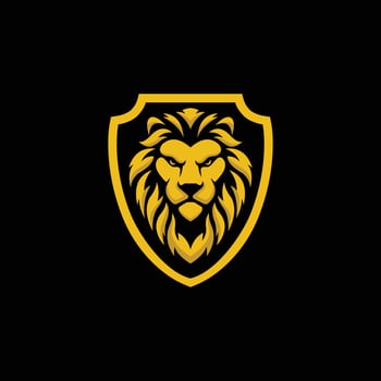 lion shield logo vector design