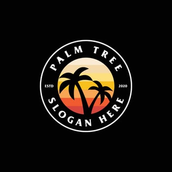 palm tree logo vector design