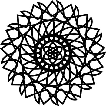 abstract black and white geometric mandala vector