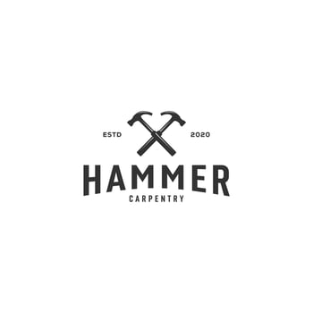 hammer logo vector emblem vintage design