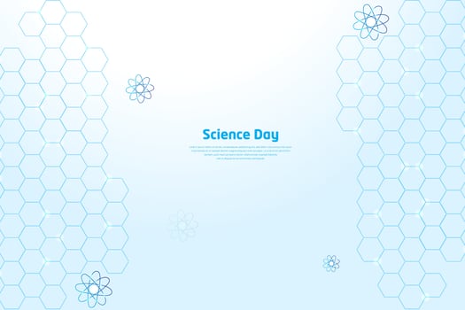 Celebration National Science Day background with modern, geometric, technology, science and innovation element. vector