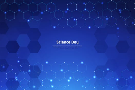Elegant National Science Day background with geometric, technology and innovation elements vector. vector