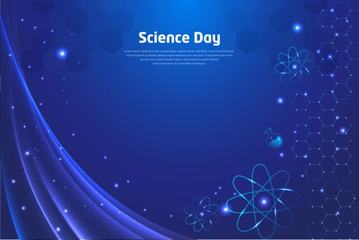 Modern Science Day design background with technology  and geometric elements vector. vector