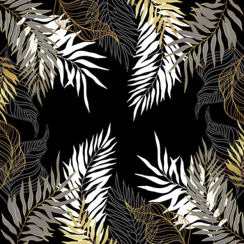 hand drawn linear engraved floral background vector