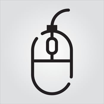 Isolated Mouse Computer Component Outline EPS 10 Graphic vector