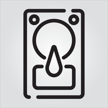 Isolated Hard Disk Computer Component Outline EPS 10 Graphic vector