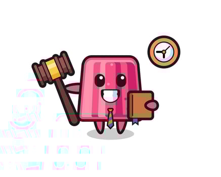 Mascot cartoon of jelly as a judge vector