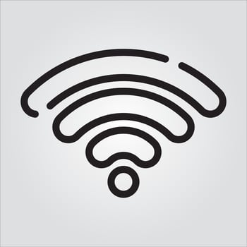 Isolated Wifi Signal Computer Component Outline EPS 10 Graphic vector