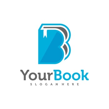 Letter B with Book logo design vector, Creative Book logo concepts template illustration. vector