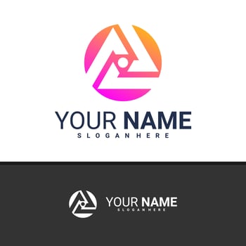 Letter A triangle logo design vector, Creative Triangle logo concepts template illustration. vector