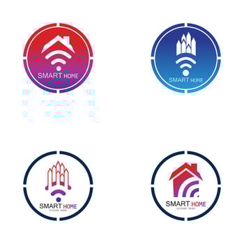 Wifi House Vector Logo.Smart City Tech Icon Vector. City Net Logo Concept Vector
